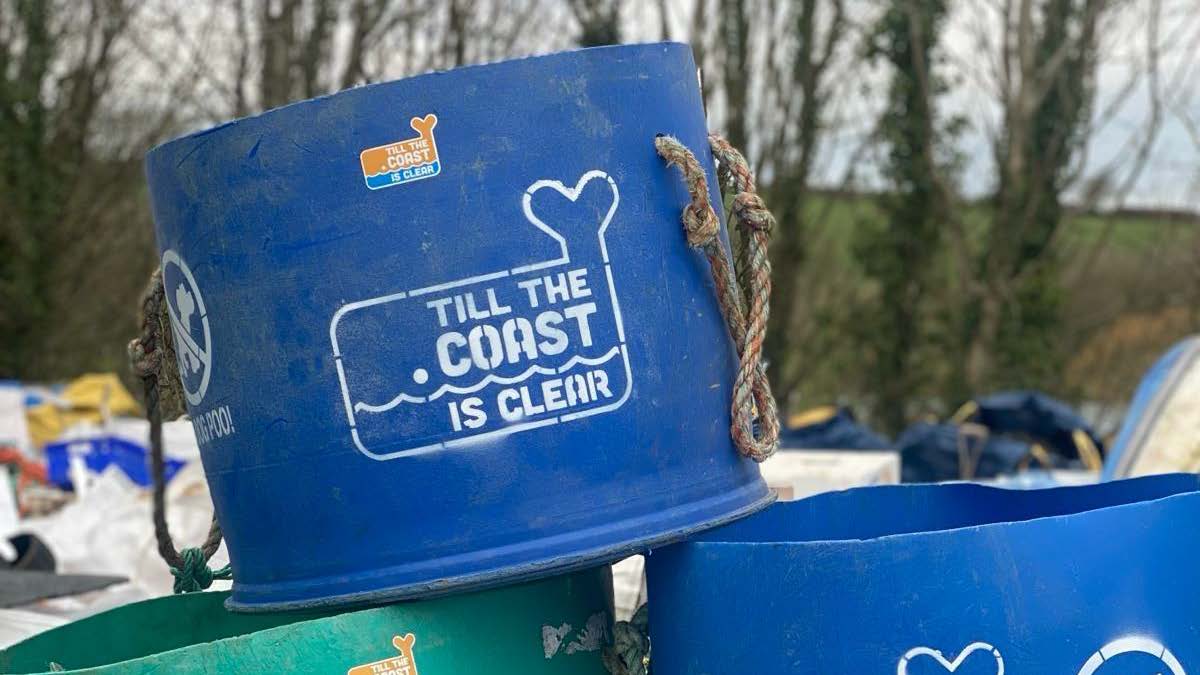 An image of the current, repurposed bins used for collection points commonly recovered on the Devon coast.