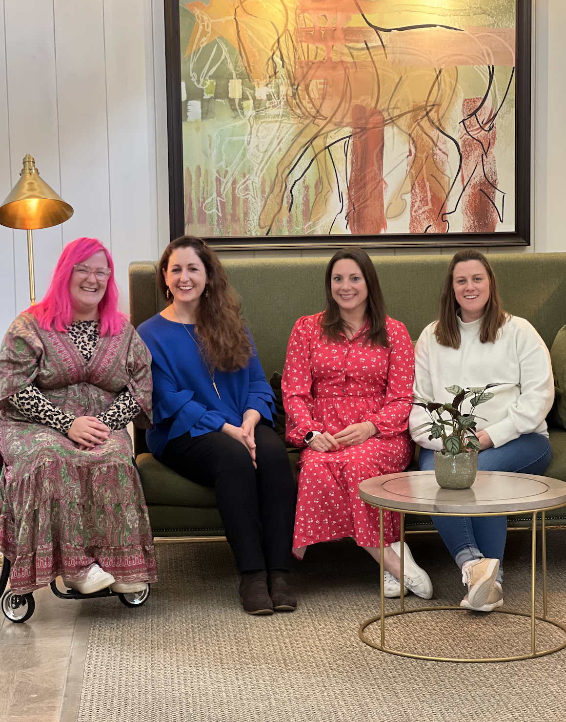 A photo of the new all-female Mima leadership team, featuring left to right Emily Yates, Lisa Baker, Francesca Podmore and Rosie Smith.