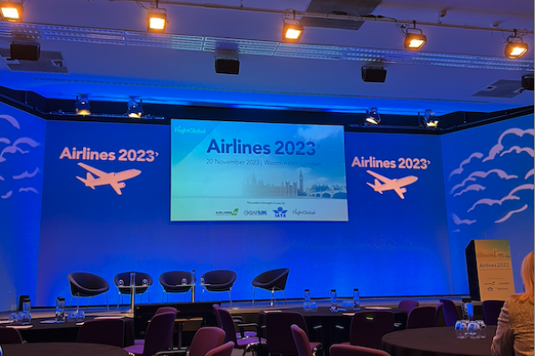 An empty stage at the Airlines 2023 event, London, 20.11.23 cover image